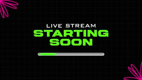 Live Stream Starting Soon Screen with Loading Bar Animation Stock Footage 338195703