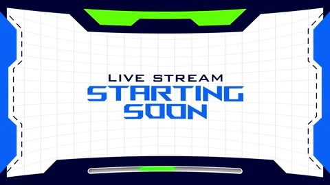 Live Stream Starting Soon Screen with Futuristic Gaming Overlay Stock Footage 338252498