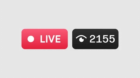 Live stream status blinking dot viewer counter overlay alpha 動画素材 332722279