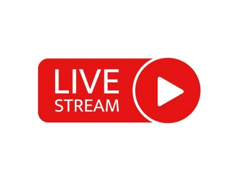 Live stream sticker. Live streaming, video, news symbol on white background.  Stock Illustration