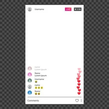 Live Stream. The template is live streaming. The user started a live streamin Stock Illustration