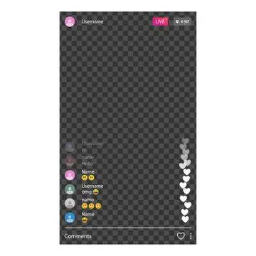 Live Stream. The template is live streaming. The user started a live streamin Stock Illustration