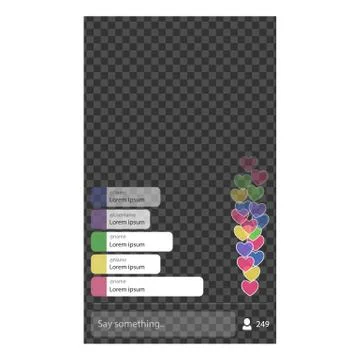 Live Stream. The template is live streaming. The user started a live streamin 스톡 일러스트