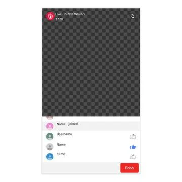 Live Stream. The template is live streaming. The user started a live streamin Stock Photos