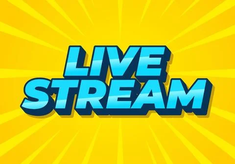 Live stream. Text effect in 3D style with modern colors Stock Illustration