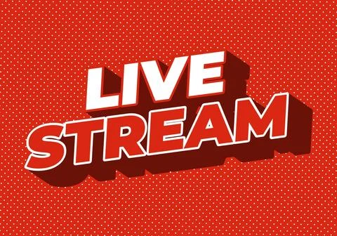 Live stream. Text effect in 3D style with modern colors Stock Illustration