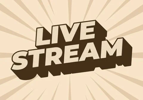 Live stream. Text effect in 3D style with modern colors Stock Illustration