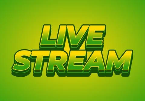 Live stream. Text effect in 3D style with modern colors Stock Illustration