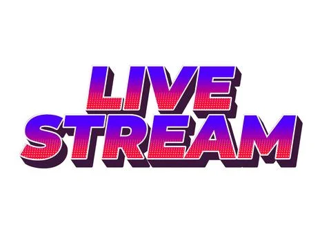 Live stream. Text effect in 3D style with modern colors Stock Illustration