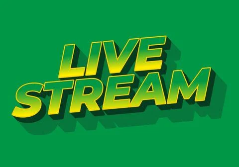 Live stream. Text effect in 3D style with modern colors Stock Illustration