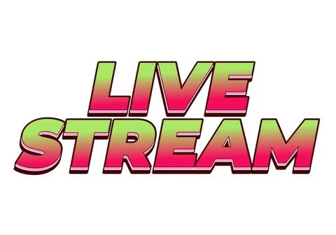 Live stream. Text effect in 3D style with modern colors Stock Illustration