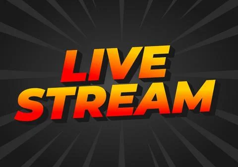 Live stream. Text effect in 3D style with modern colors Stock Illustration