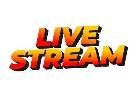 Live stream. Text effect in 3D style with modern colors Stock Illustration
