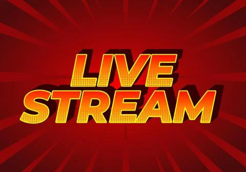 Live stream. Text effect in 3D style with modern colors Stock Illustration