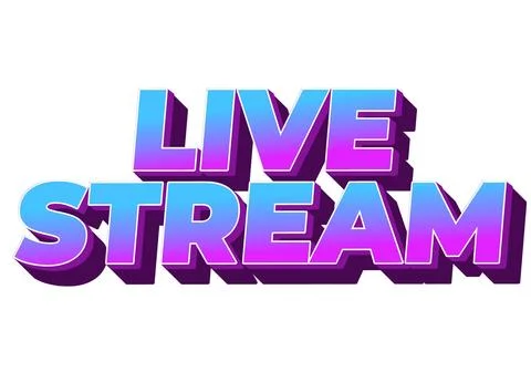 Live stream. Text effect in 3D style with modern colors Stock Illustration