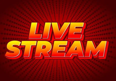 Live stream. Text effect in 3D style with modern colors Stock Illustration