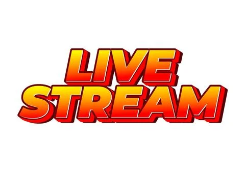 Live stream. Text effect in 3D style with modern colors Stock Illustration