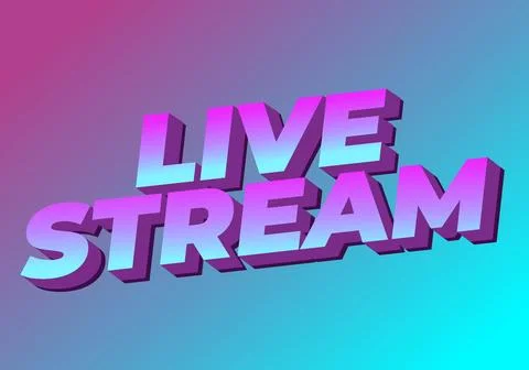 Live stream. Text effect in 3D style with modern colors Stock Illustration
