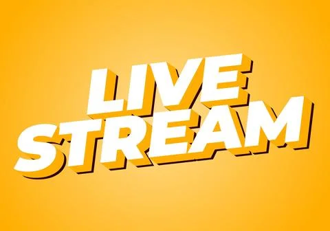 Live stream. Text effect in 3D style with modern colors Stock Illustration