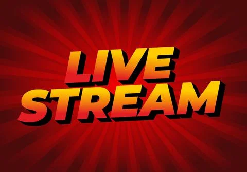 Live stream. Text effect in 3D style with modern colors Stock Illustration