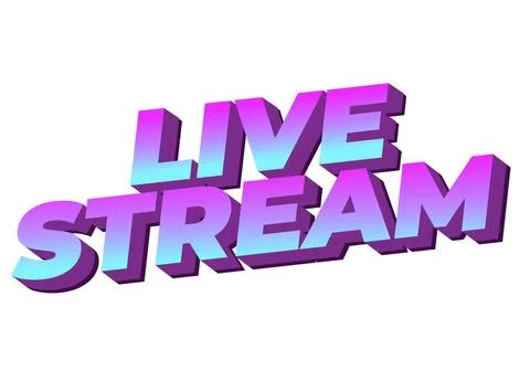 Live stream. Text effect in 3D style with modern colors Stock Illustration