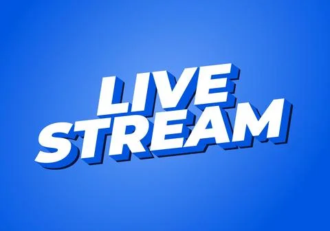 Live stream. Text effect in 3D style with modern colors Stock Illustration