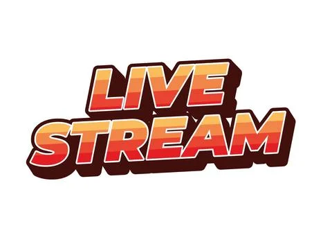 Live stream. Text effect in 3D style with modern colors Stock Illustration