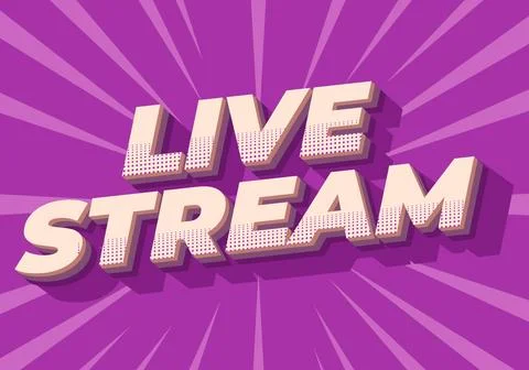Live stream. Text effect in 3D style with modern colors Stock Illustration