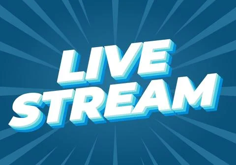 Live stream. Text effect in 3D style with modern colors Stock Illustration