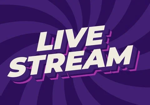 Live stream. Text effect in 3D style with modern colors Stock Illustration