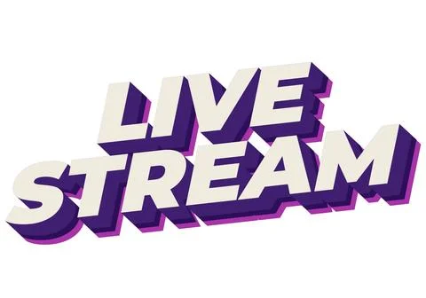 Live stream. Text effect in 3D style with modern colors Stock Illustration
