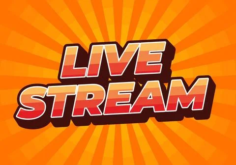 Live stream. Text effect in 3D style with modern colors Stock Illustration