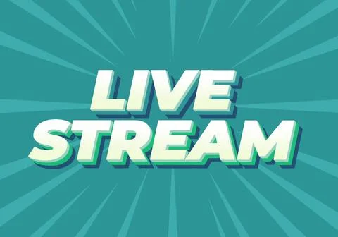 Live stream. Text effect in 3D style with modern colors Stock Illustration