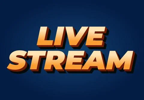 Live stream. Text effect in 3D style with modern colors Stock Illustration