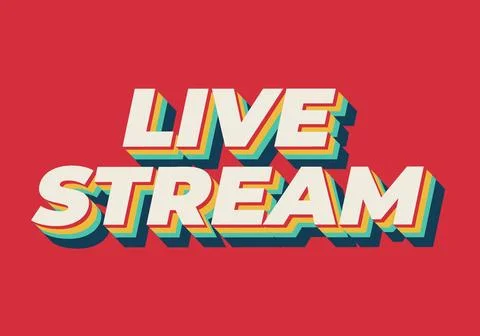 Live stream. Text effect in 3D style with modern colors Stock Illustration