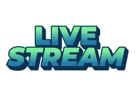 Live stream. Text effect in 3D style with eye catching colors Stock Illustration