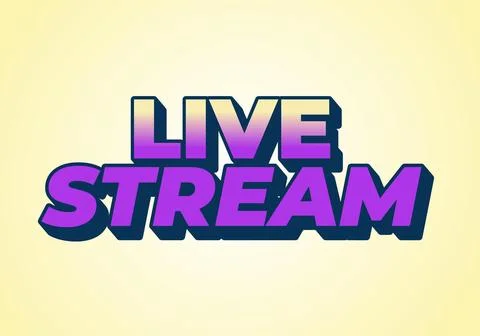Live stream. Text effect in 3D style with eye catching colors Stock Illustration