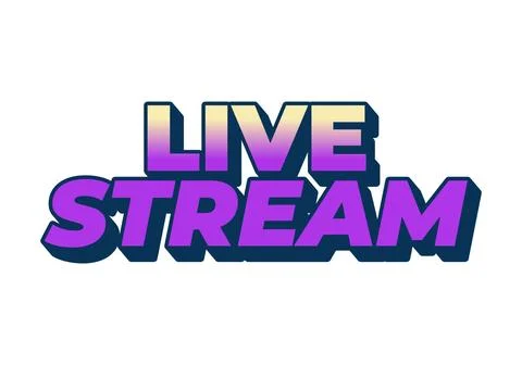 Live stream. Text effect in 3D style with eye catching colors 스톡 일러스트