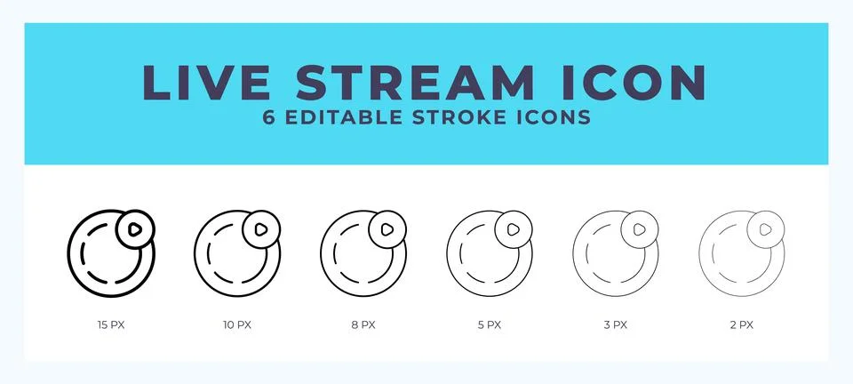 Live stream vector icon for web and app. Editable stroke vector illustration Stock Illustration