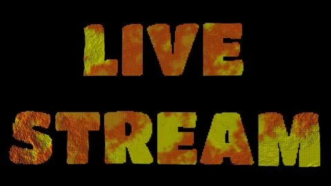Live stream word letter effect scattered swirling, black background Stock Illustration