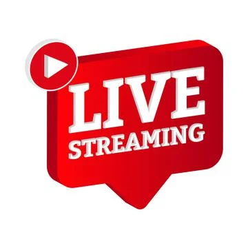 Live streaming 3D icon design for the broadcast system. Stylish live streamin Stock Illustration