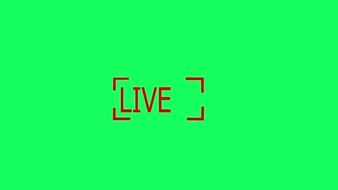 Live streaming animation on green background 4k video. button of live. Stock Footage 294962655