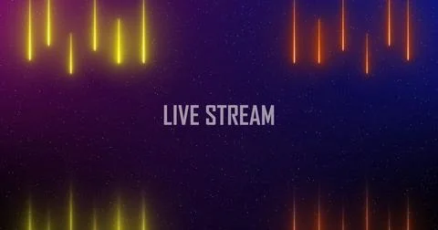 Live Streaming Background Frame - Animated Neon Overlay Template, Gaming Ov.. Stock Illustration