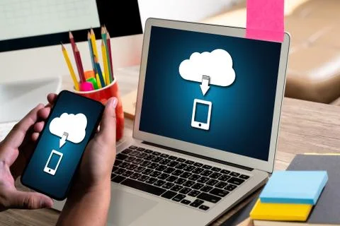 LIVE STREAMING Backup Download Computing Digital Data transferring , STREAMIN Stock Photos