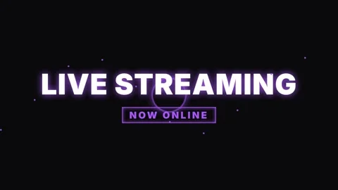 Live Streaming Broadcast Announcement on Black Background for Media Graphics Stock Footage 337502953