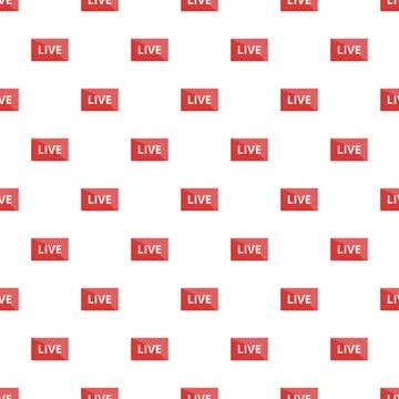 Live streaming broadcast media icon repeating pattern Illustrazione stock