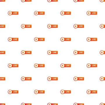 Live streaming button icon pattern on white 库存插图