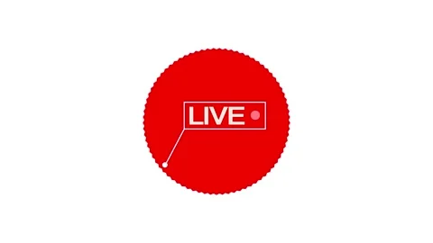 Live streaming button transparent screen PNG red dot circle icon overlay Text gl Stock Footage 319430511