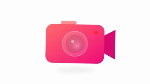 Live Streaming Camera Icon with Pulsing Recording Indicator and Soft Red Gr.. Видео 346130956