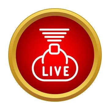 Live streaming cloud broadcasting signal media icon Stockillustratie